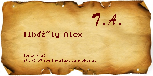 Tibély Alex névjegykártya
